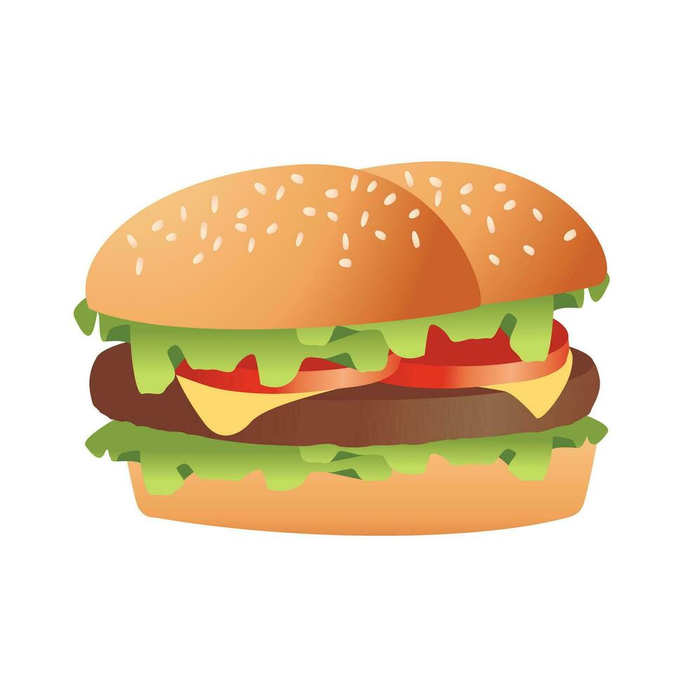 Burger delicious vector