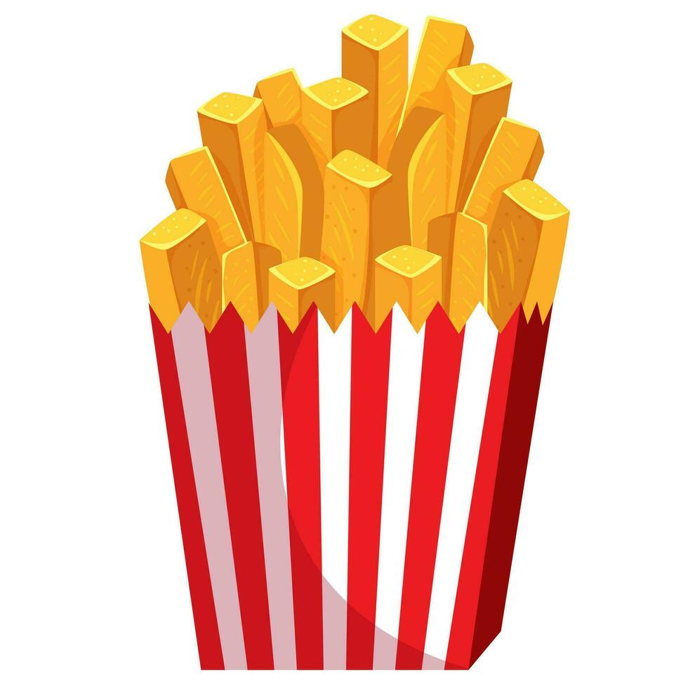French fries in box vector