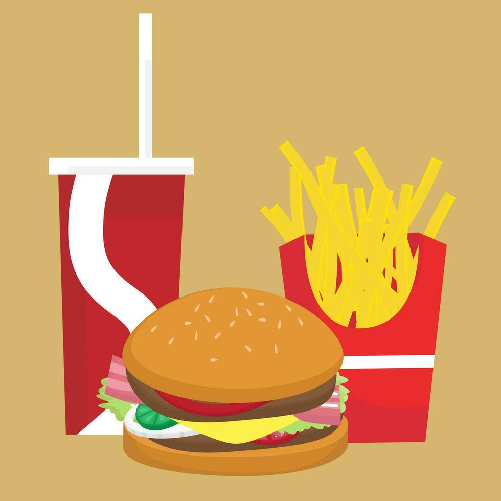 Fast food set vector