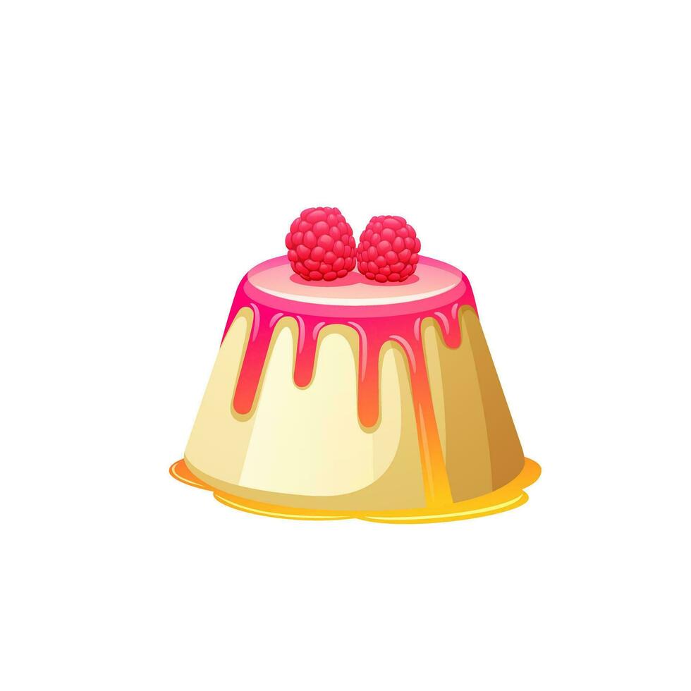 Milk berry cake jelly vector