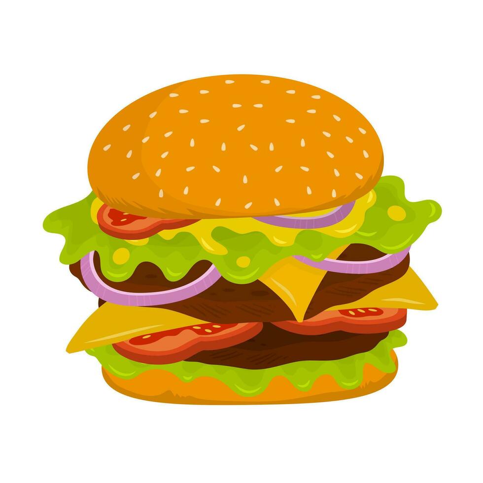 hamburguesa comida rapida vector