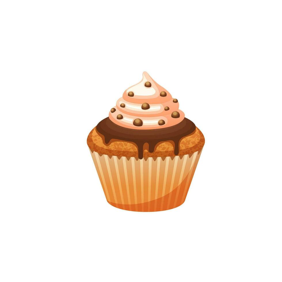 Tasty cupcake vector