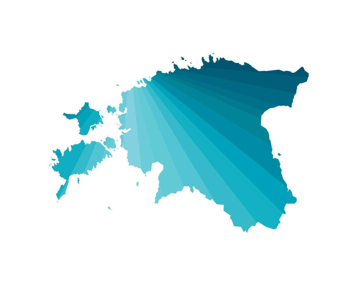 Vector isolated illustration icon with simplified blue silhouette of Estonia map. Polygonal geometric style. White background