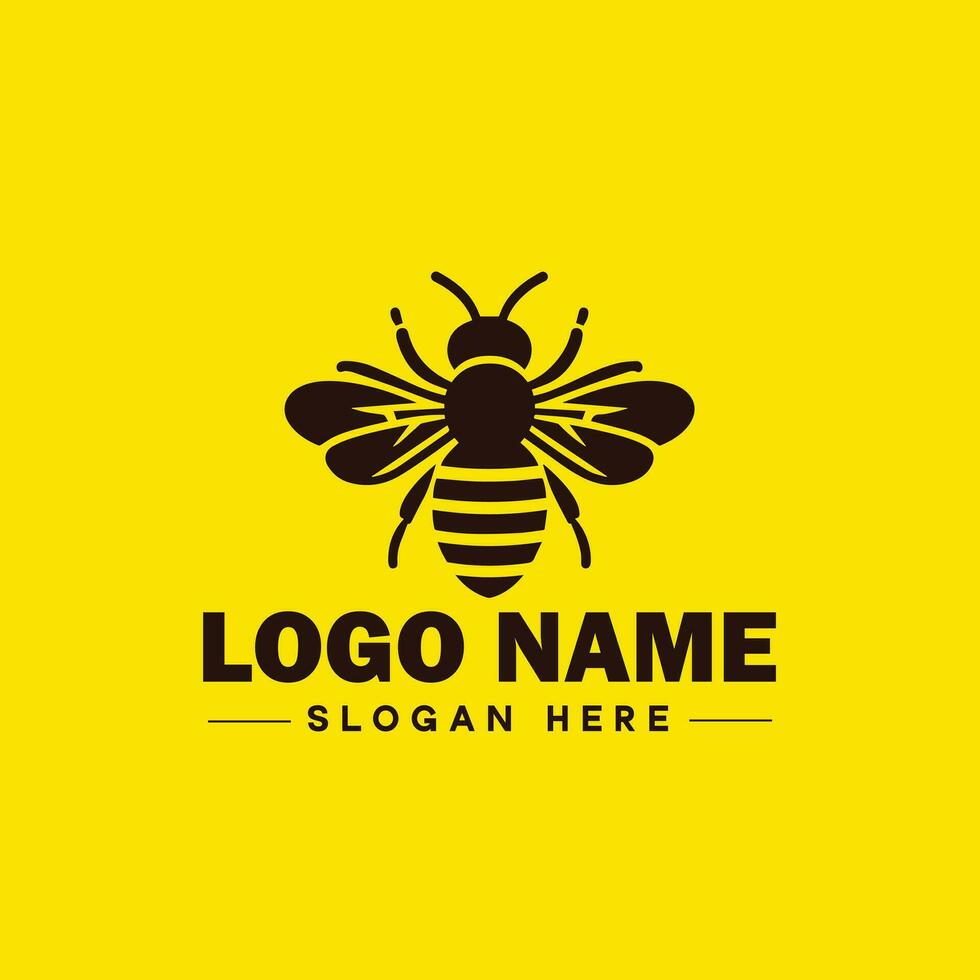 Bee logo insect honey Bee modern minimalist business logo icon editable vector