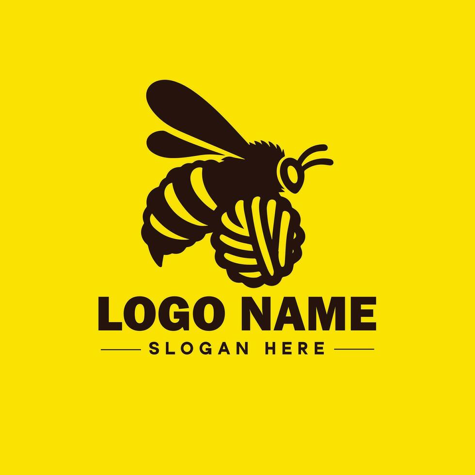 Bee logo insect honey Bee modern minimalist business logo icon editable vector