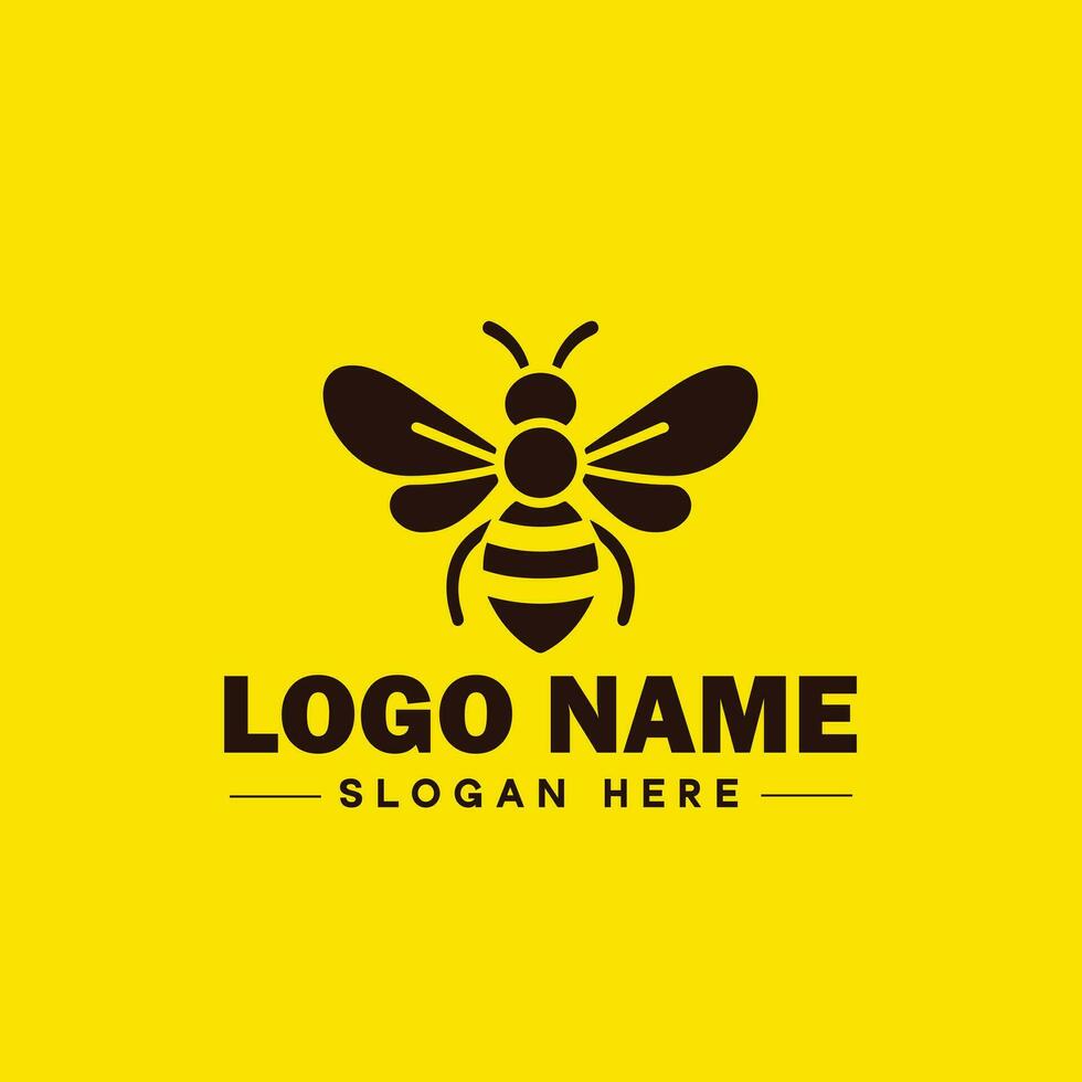 Bee logo insect honey Bee modern minimalist business logo icon editable vector