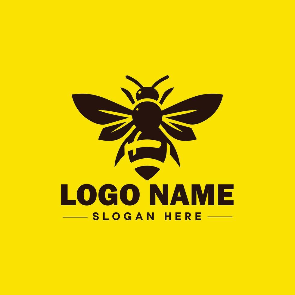 Bee logo insect honey Bee modern minimalist business logo icon editable vector