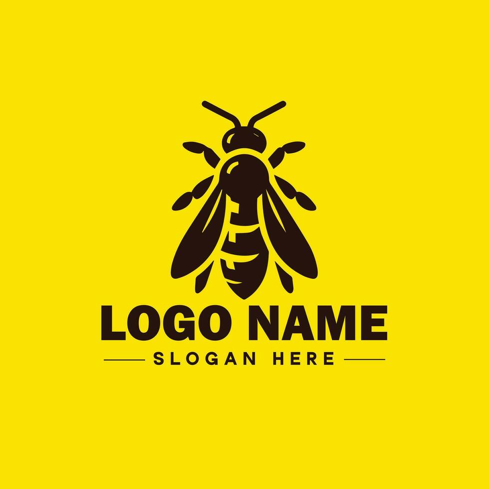 Bee logo insect honey Bee modern minimalist business logo icon editable vector