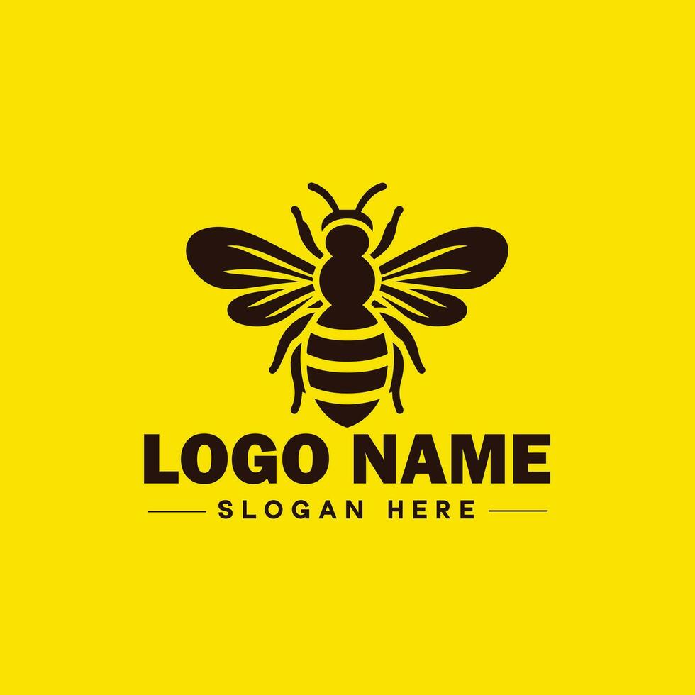 Bee logo insect honey Bee modern minimalist business logo icon editable vector