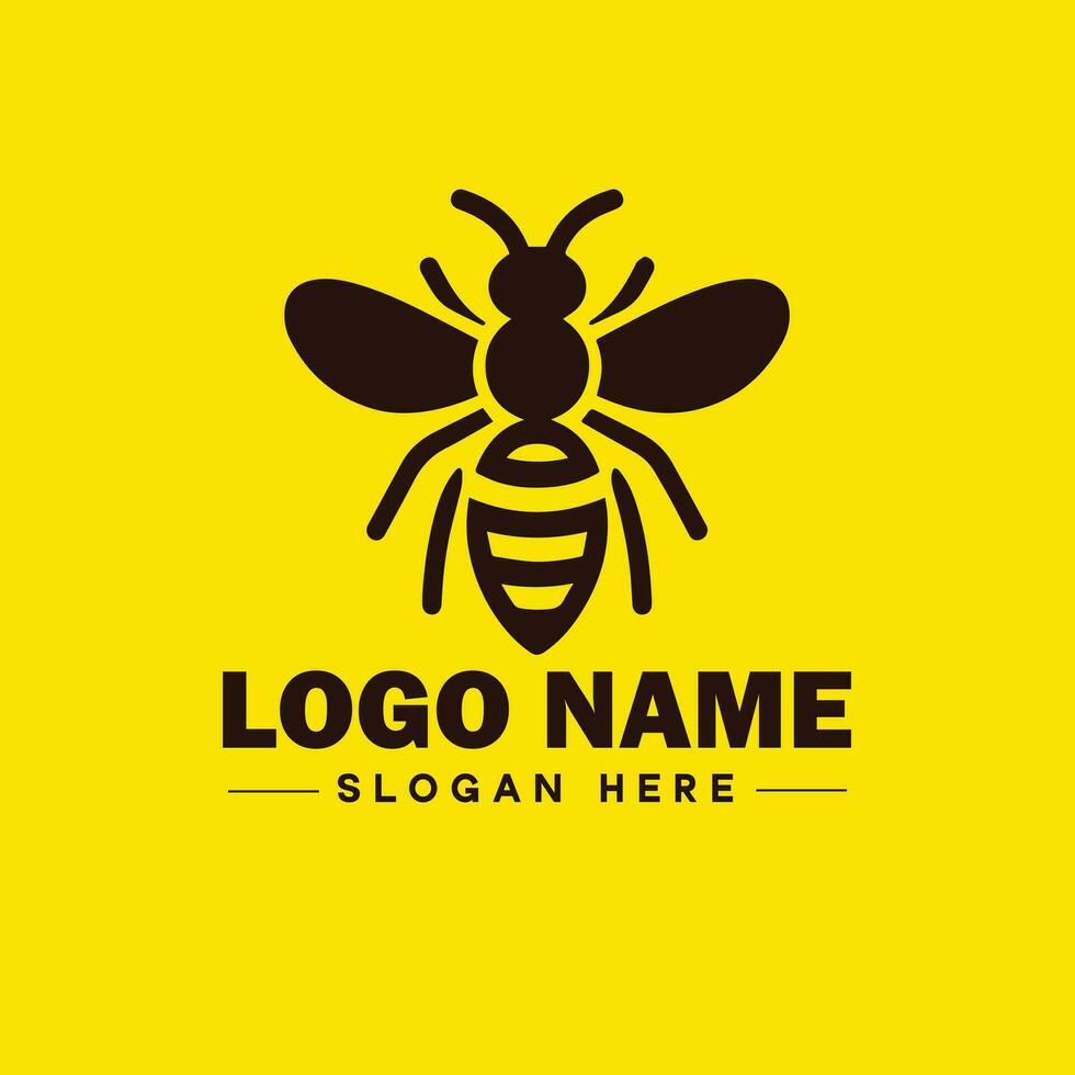 Bee logo insect honey Bee modern minimalist business logo icon editable vector