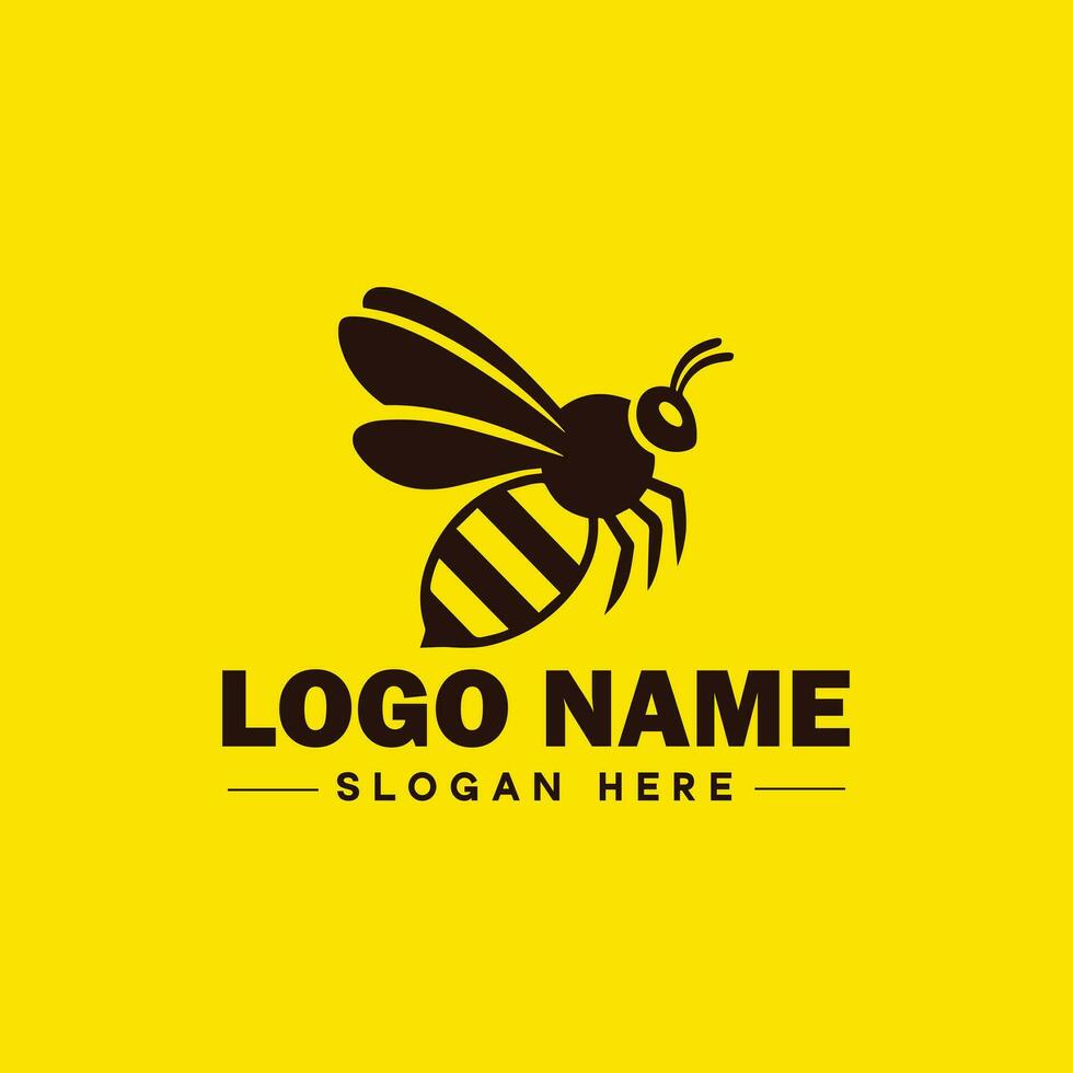 Bee logo insect honey Bee modern minimalist business logo icon editable vector