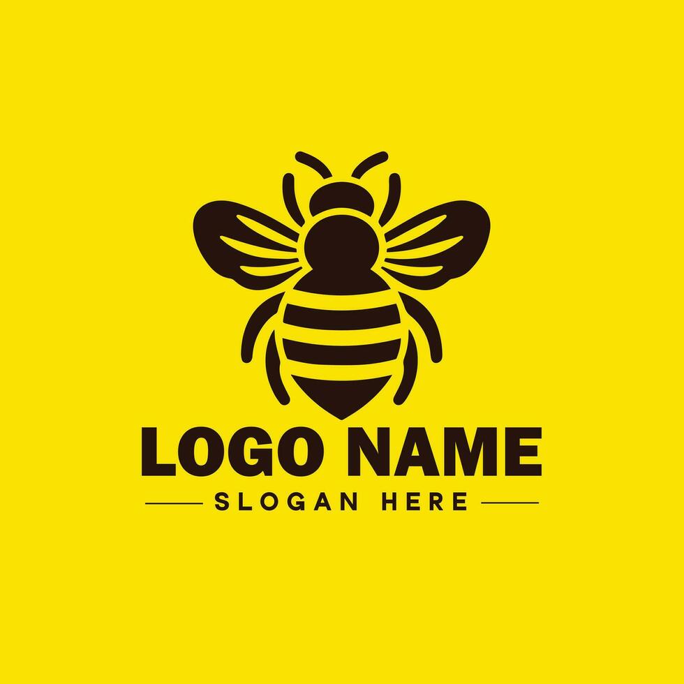 Bee logo insect honey Bee modern minimalist business logo icon editable vector