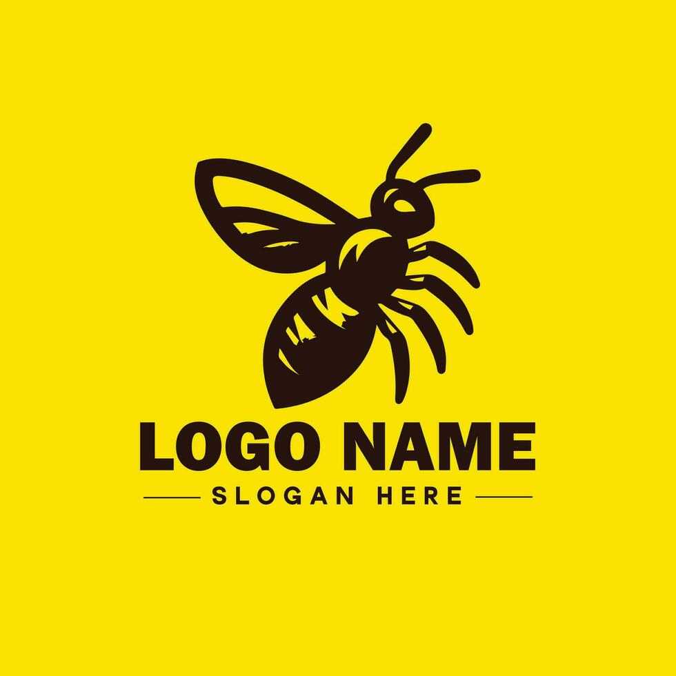 Bee logo insect honey Bee modern minimalist business logo icon editable vector
