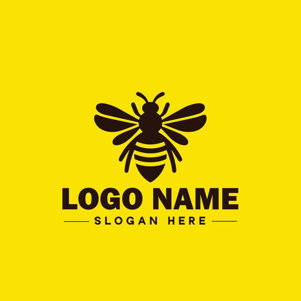 Bee logo insect honey Bee modern minimalist business logo icon editable vector
