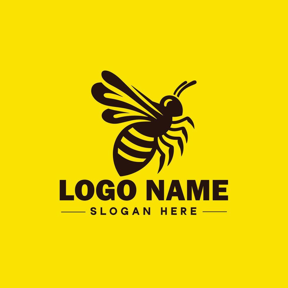 Bee logo insect honey Bee modern minimalist business logo icon editable vector