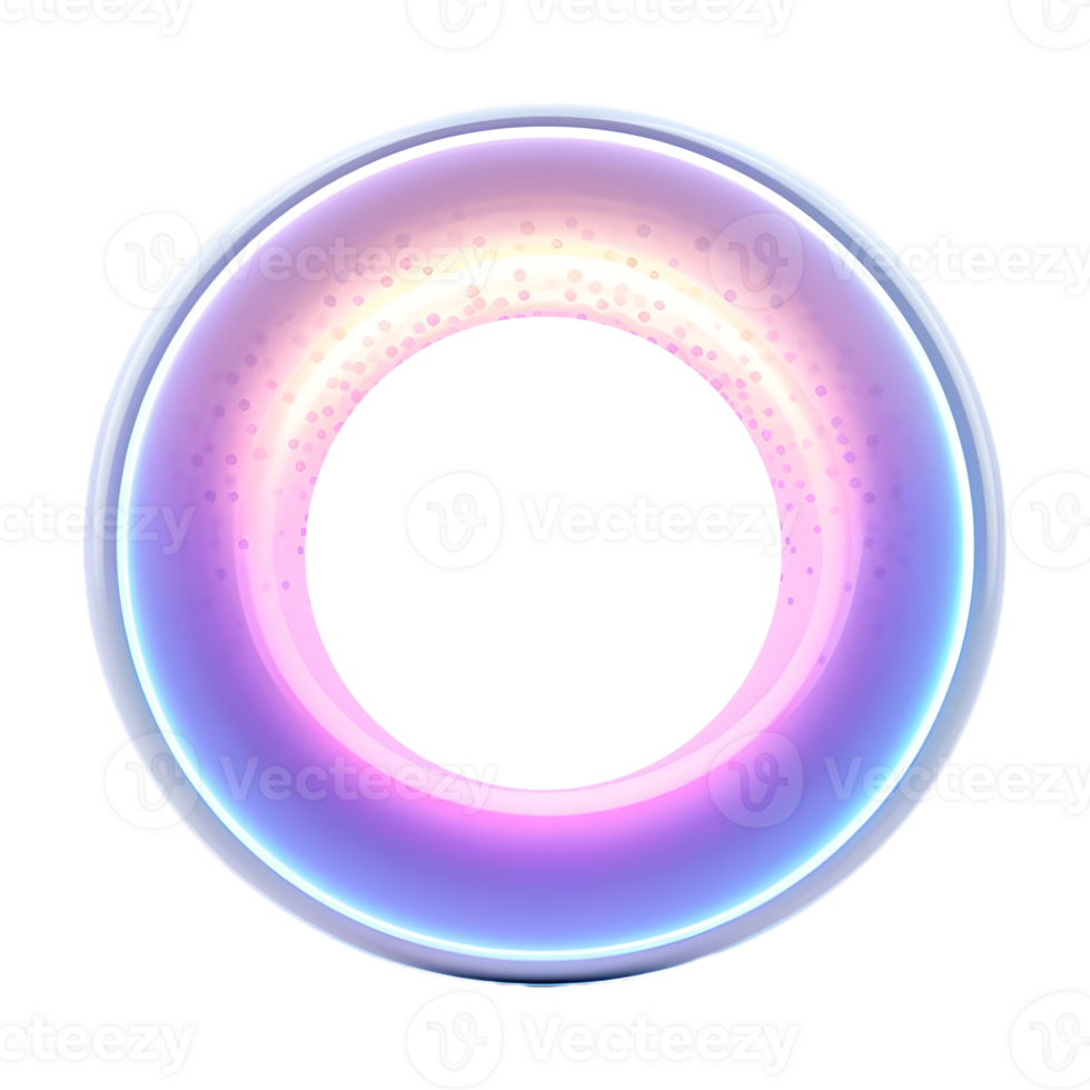 ai generado vistoso neón circulo en transparente antecedentes - ai generado png