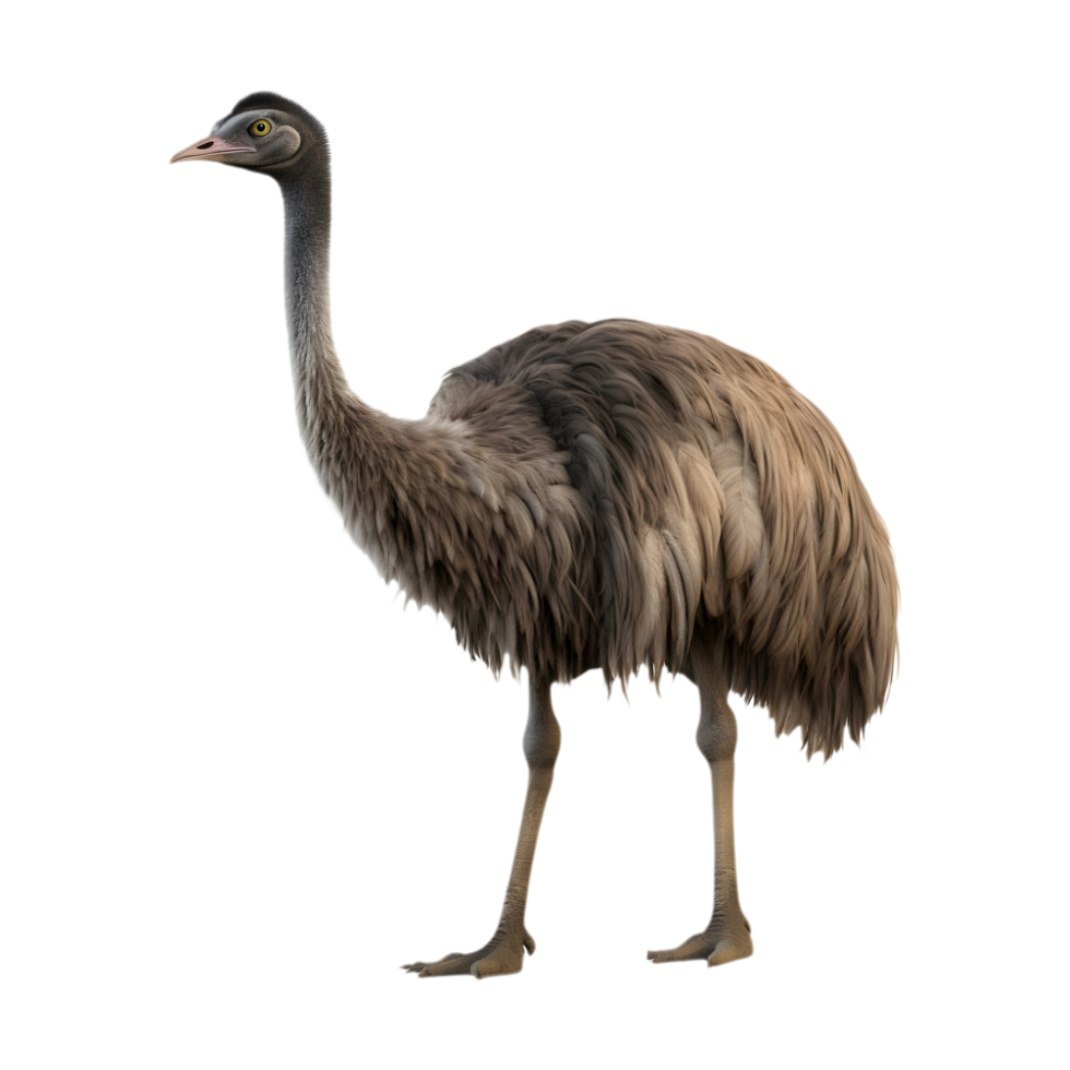 AI generated Ostrich Standing on Transparent background - Ai Generated png