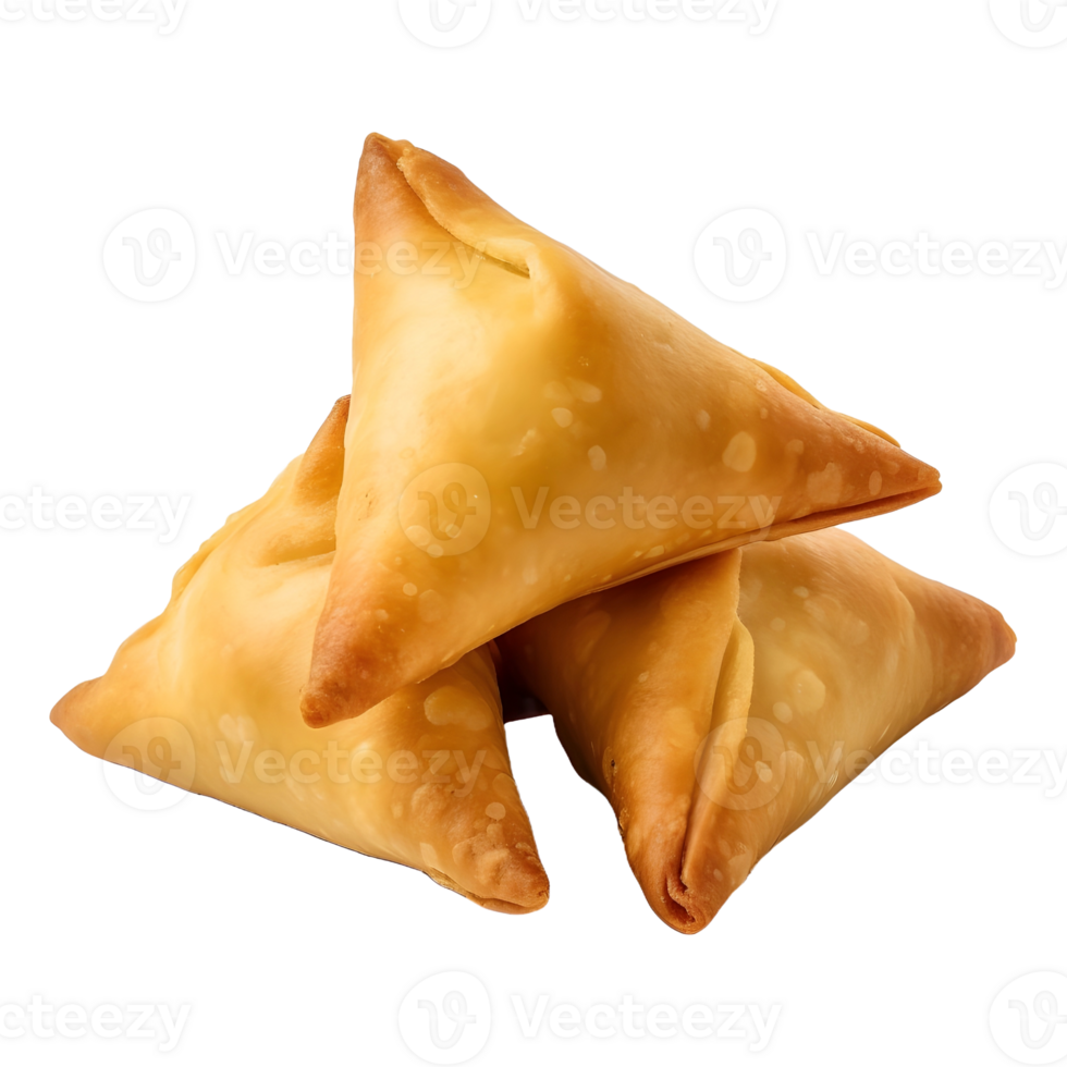 AI generated Crispy Samosas on Transparent background - Ai Generated png