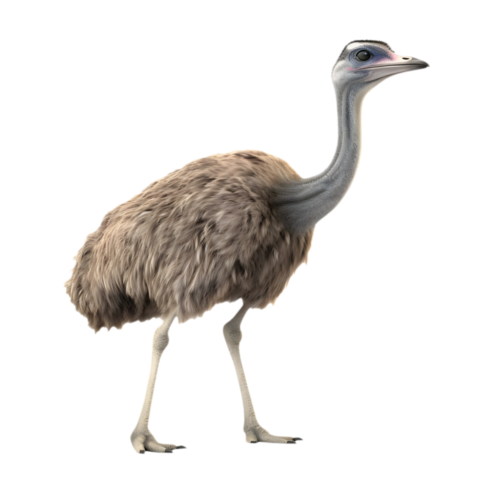 AI generated Ostrich Standing on Transparent background - Ai Generated png