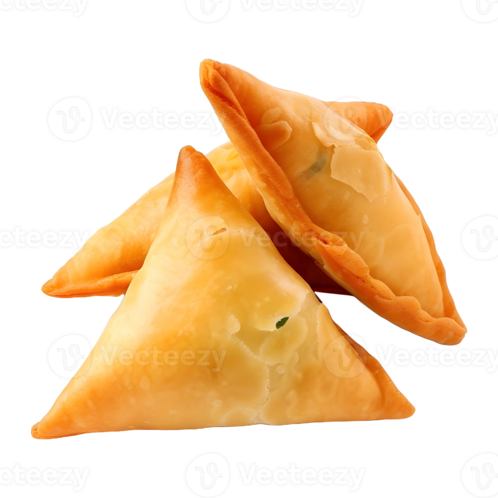 AI generated Crispy Samosas on Transparent background - Ai Generated png