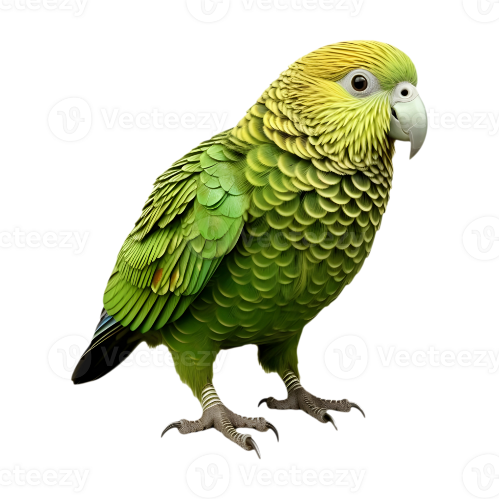 AI generated Green Parrot on Transparent background - Ai Generated png