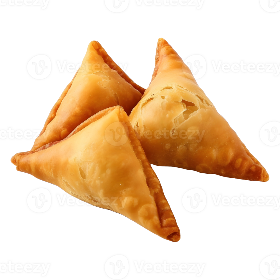 AI generated Crispy Samosas on Transparent background - Ai Generated png
