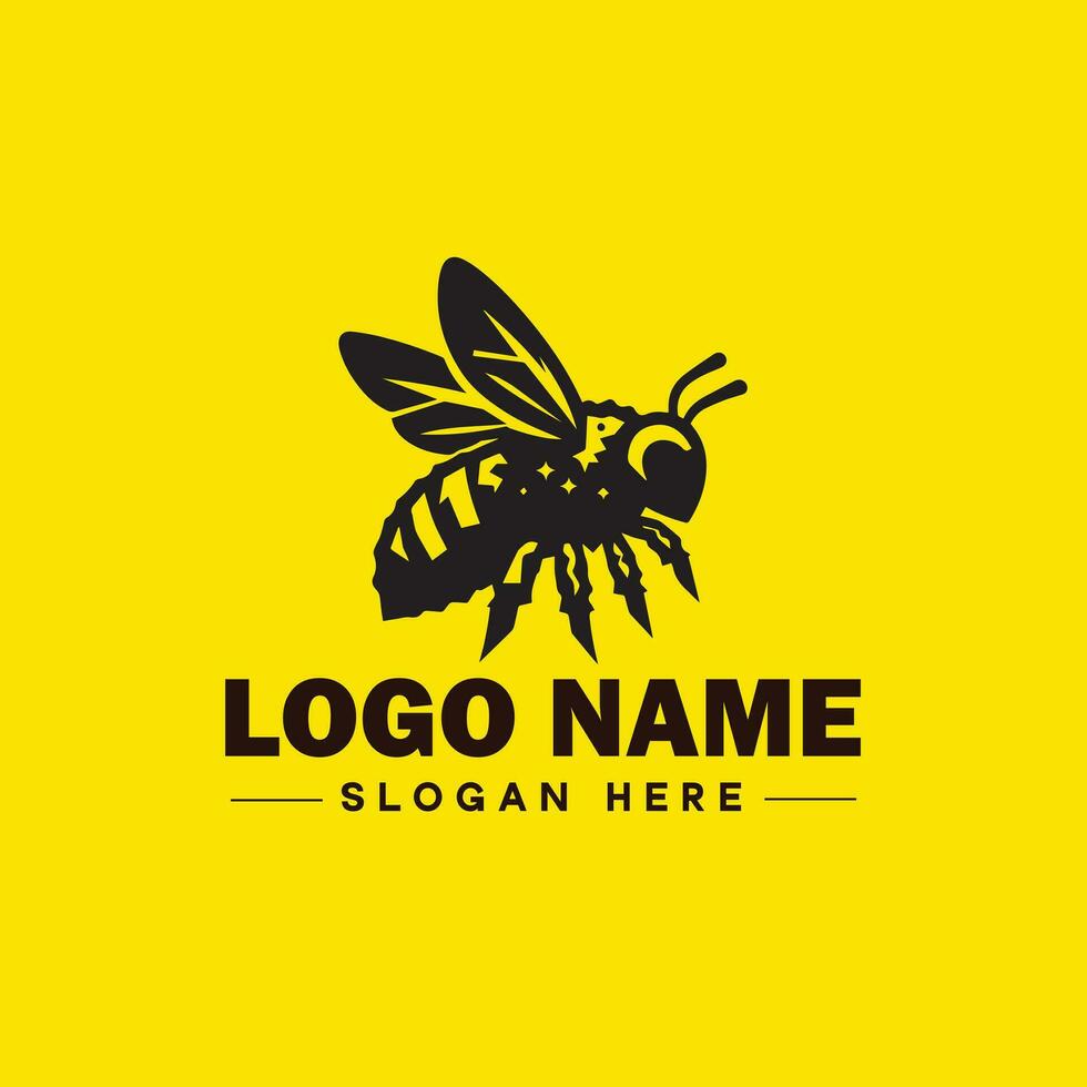 Bee logo insect honey Bee modern minimalist business logo icon editable vector