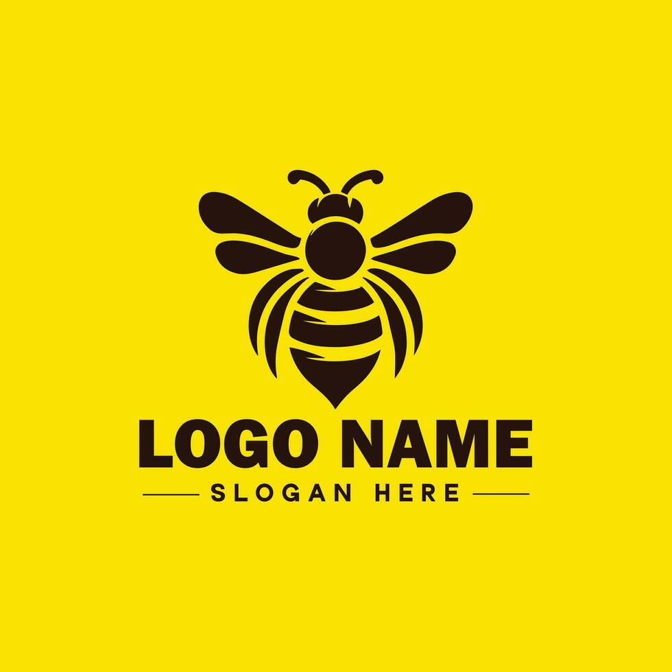 Bee logo insect honey Bee modern minimalist business logo icon editable vector