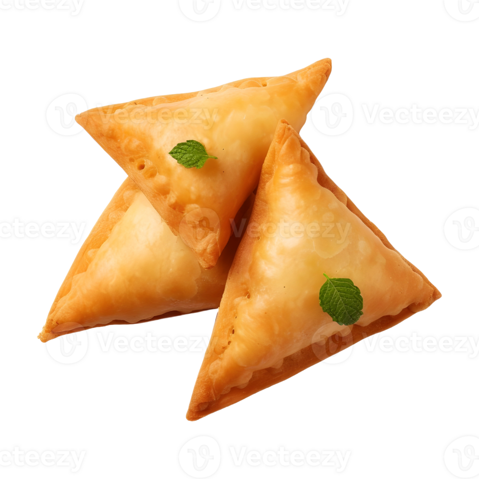 AI generated Crispy Samosas on Transparent background - Ai Generated png