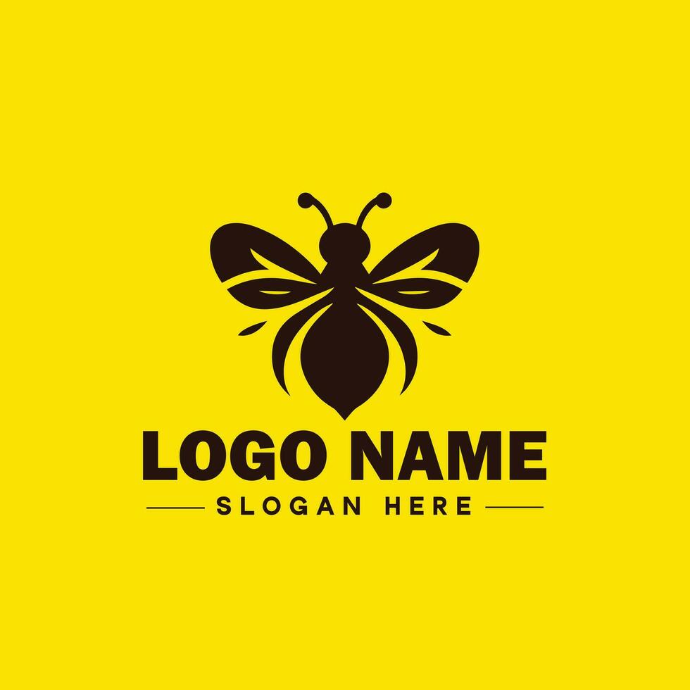 Bee logo insect honey Bee modern minimalist business logo icon editable vector