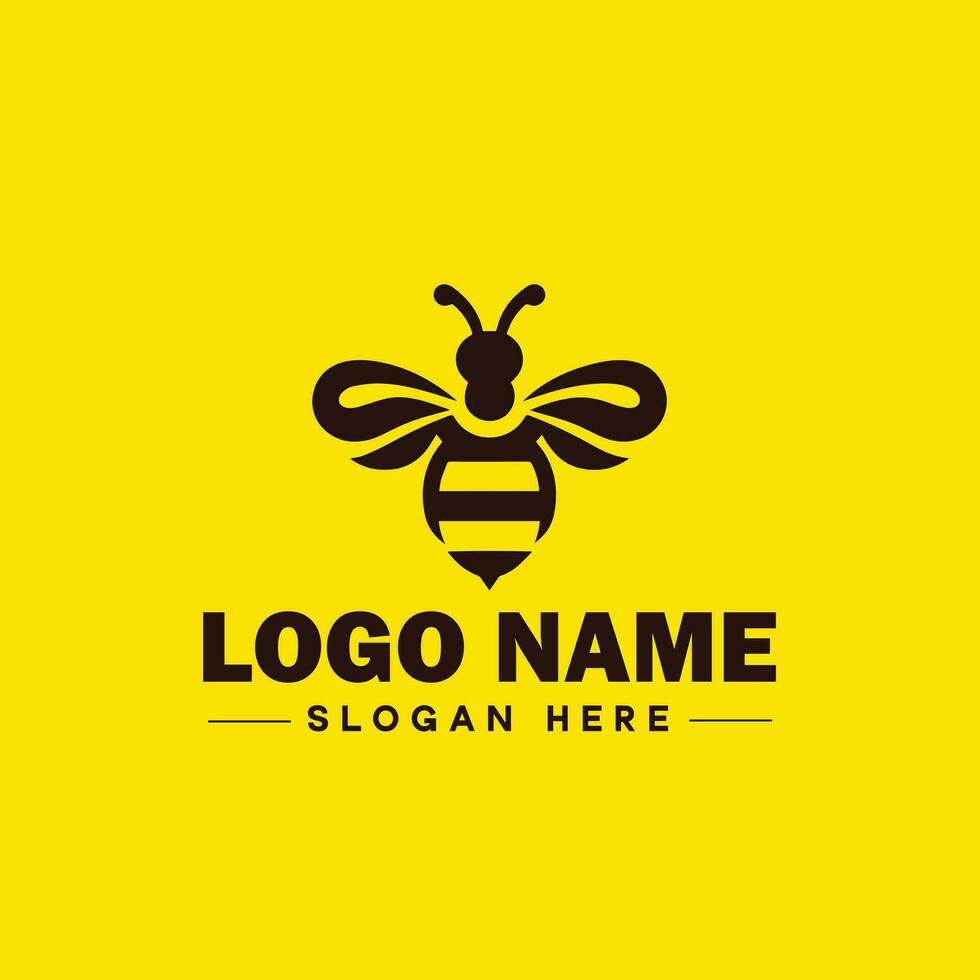 Bee logo insect honey Bee modern minimalist business logo icon editable vector