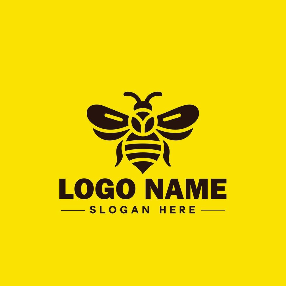 Bee logo insect honey Bee modern minimalist business logo icon editable vector
