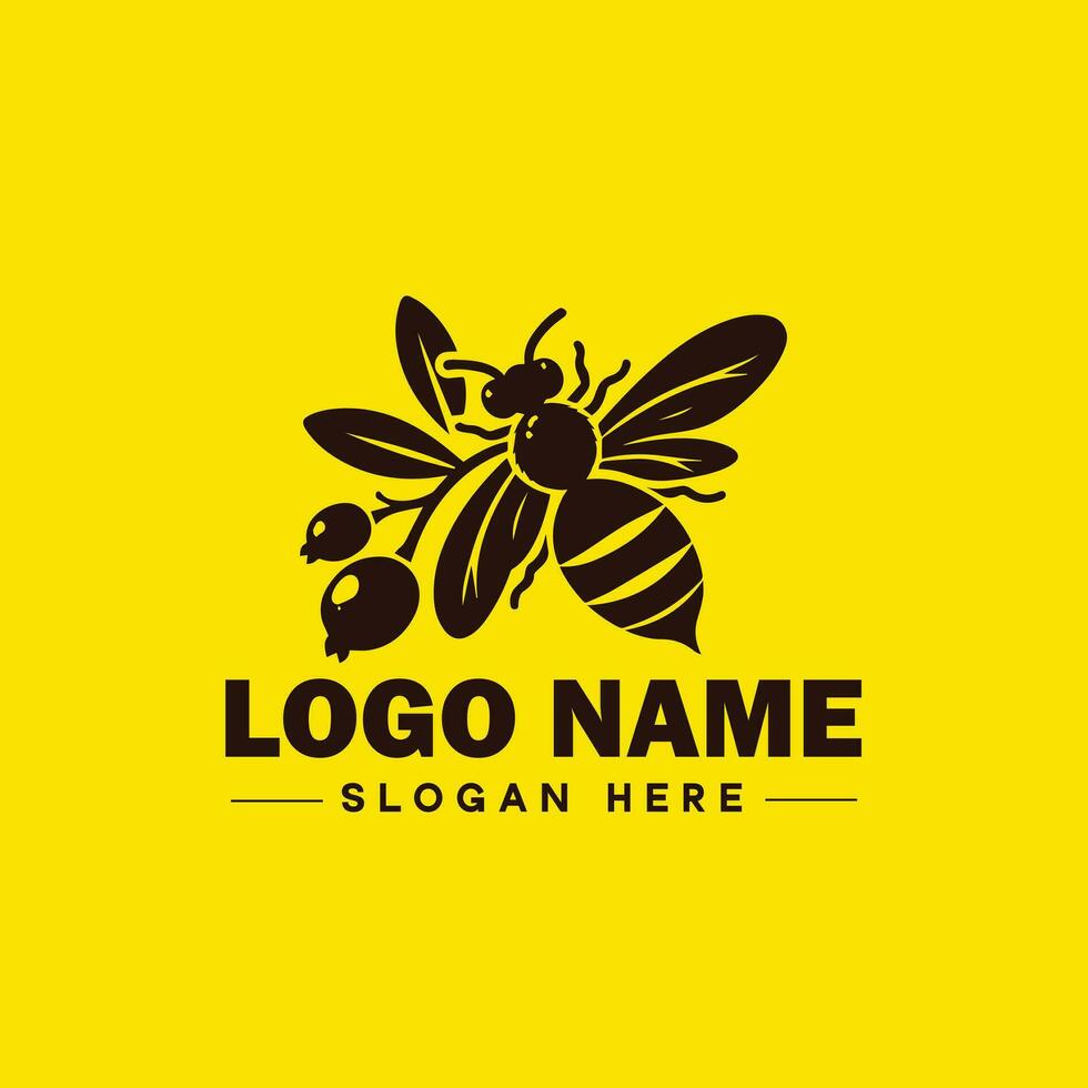 Bee logo insect honey Bee modern minimalist business logo icon editable vector