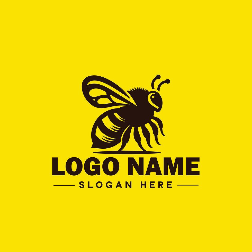 Bee logo insect honey Bee modern minimalist business logo icon editable vector