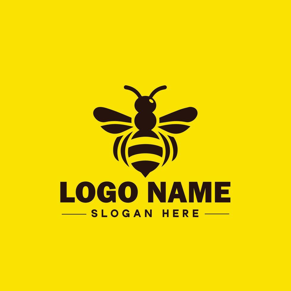 Bee logo insect honey Bee modern minimalist business logo icon editable vector