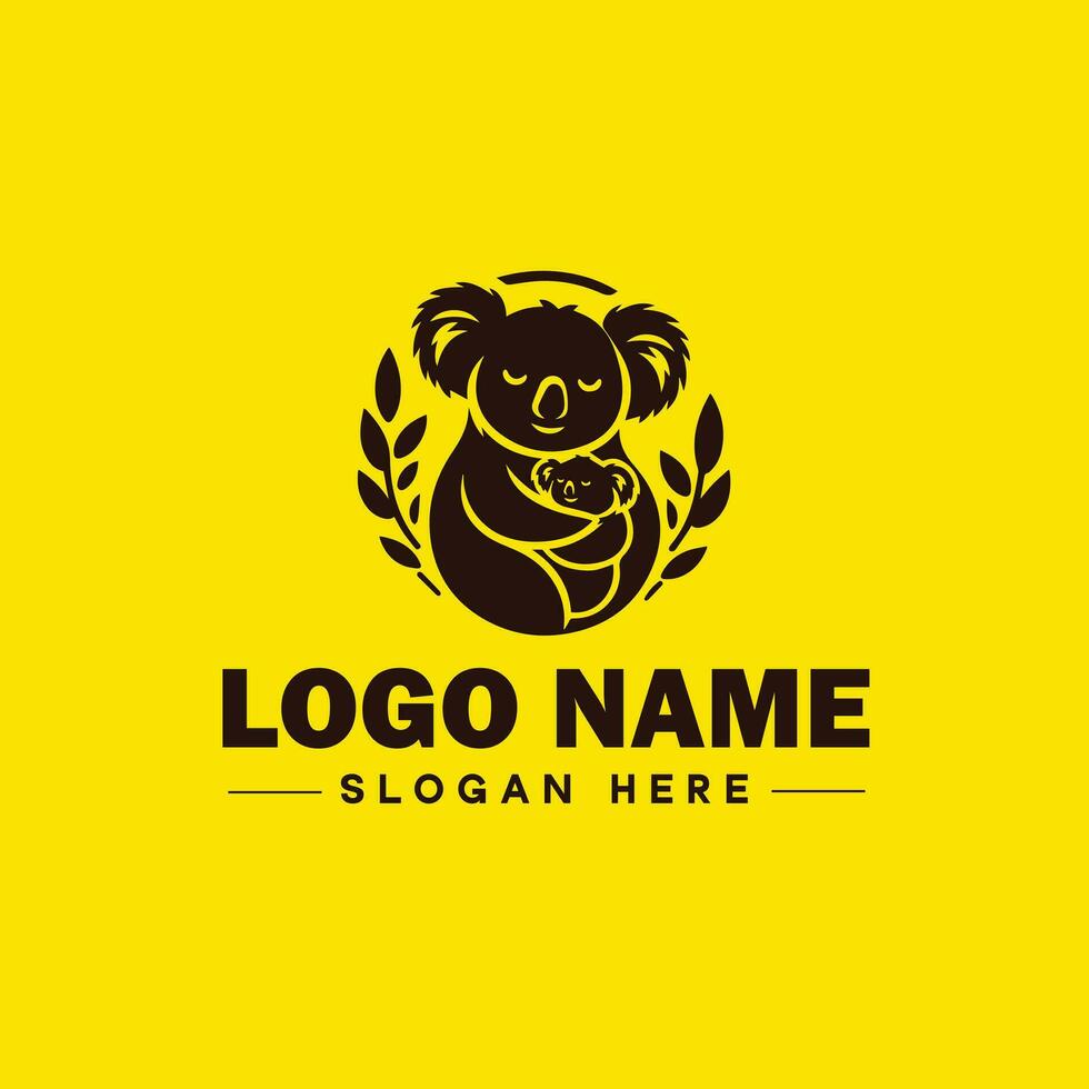 coala logo icono coala animal moderno minimalista negocio logo editable vector