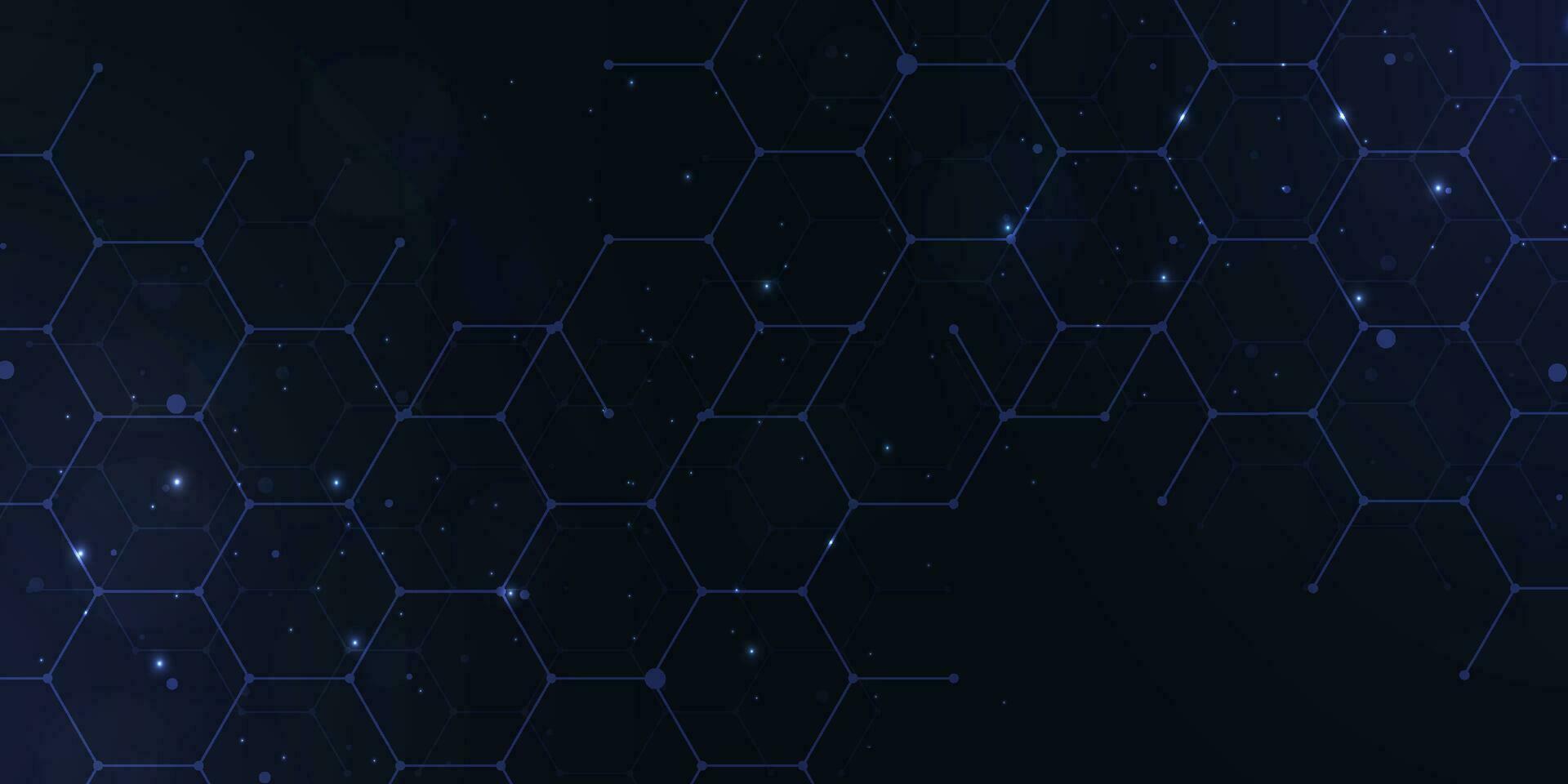 Digital technology futuristic internet network connection dark black background, blue abstract cyber information communication, Ai big data science, innovation future tech, line illustration vector 3d