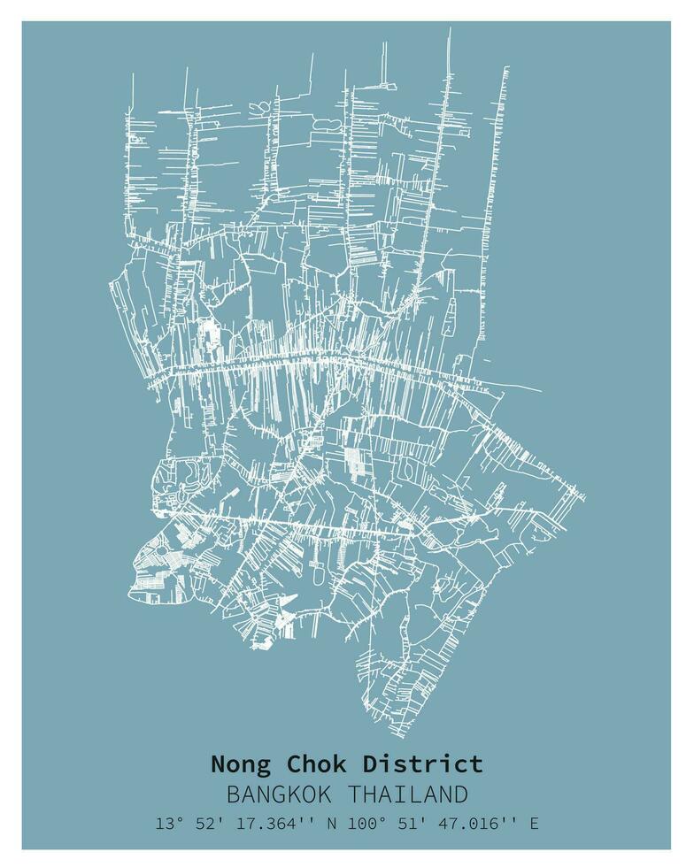 calle mapa de nong ahogar distrito Bangkok, Tailandia vector