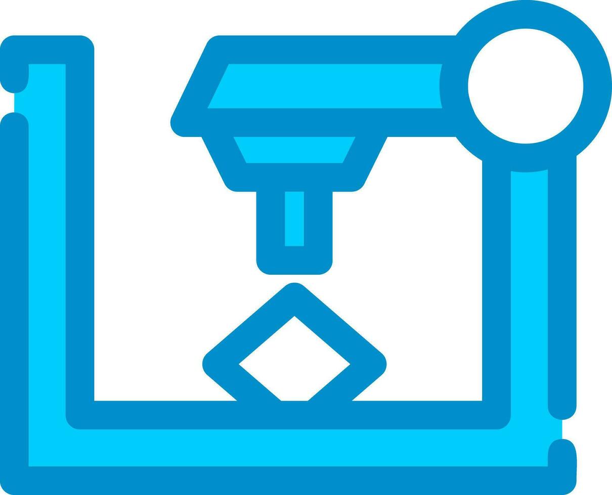 3D Printer Creative Icon Design vector