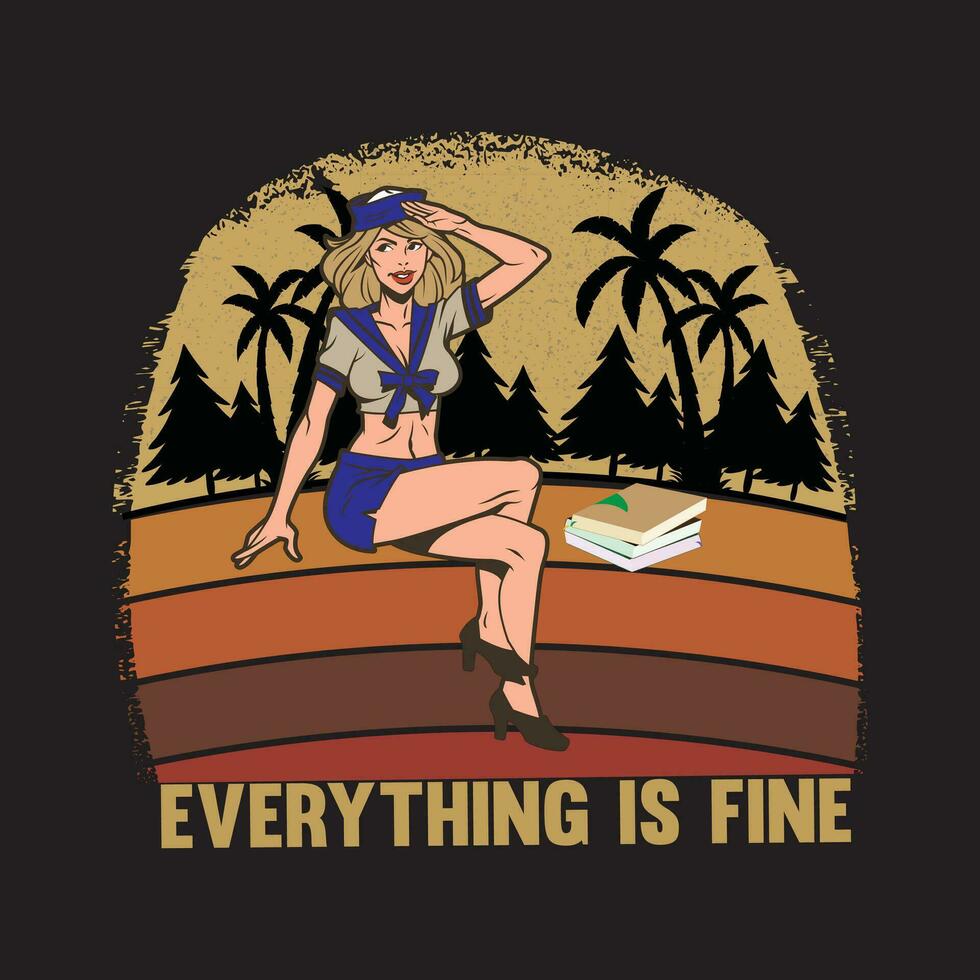 every thing is typography t shirt design vector