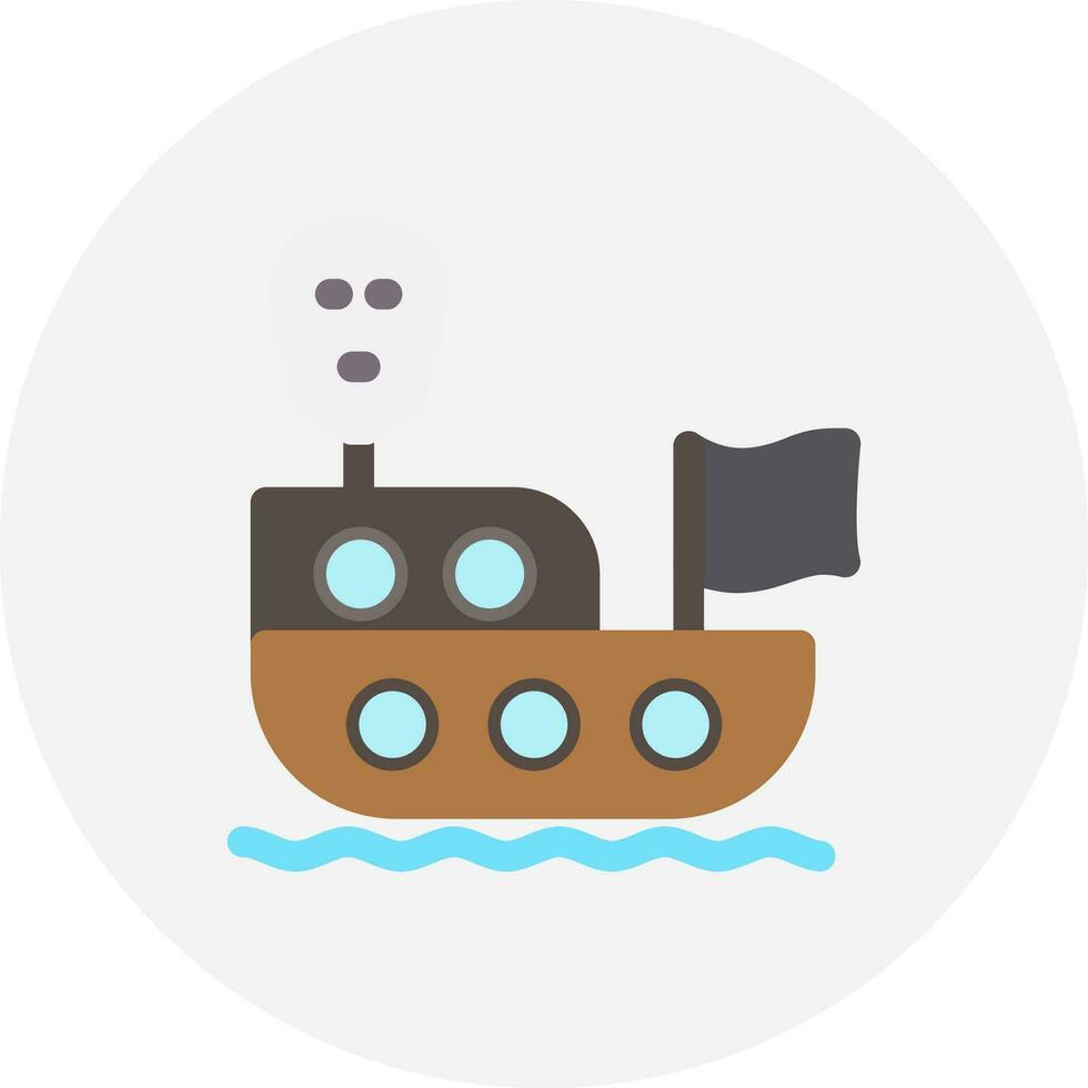 Pirates Ship Creative Icon Design vector