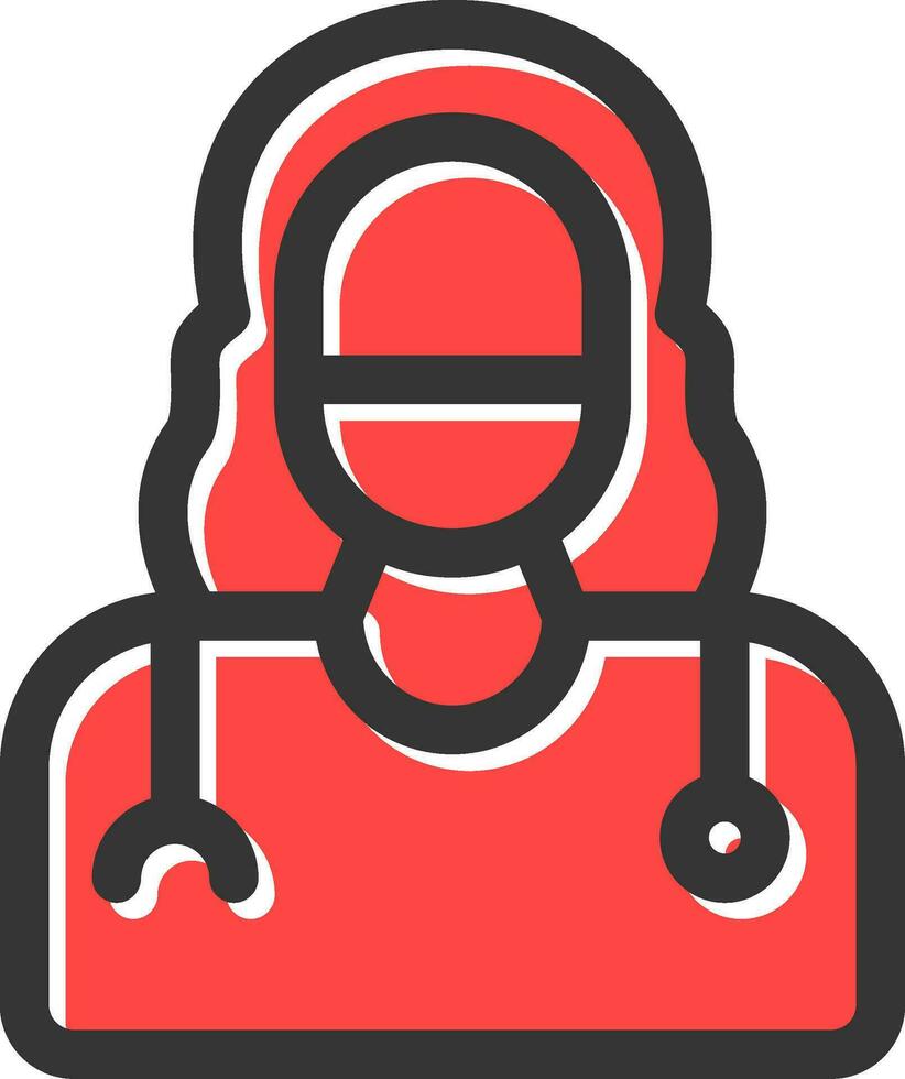 Lady Doctor Creative Icon Design vector