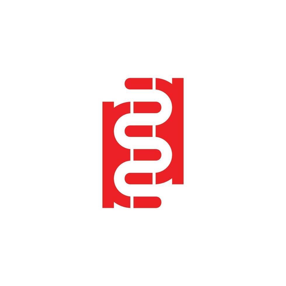number 22 curves negative space logo vector