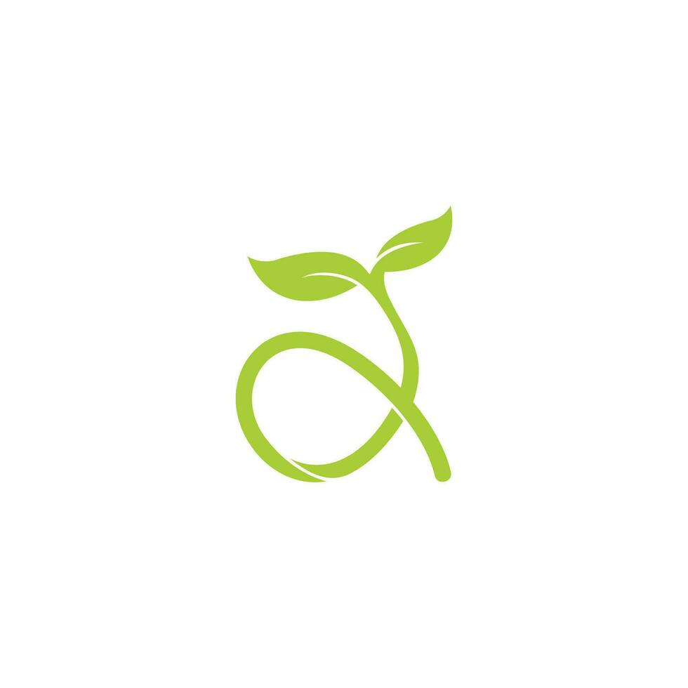 green plant letter d simple logo vector