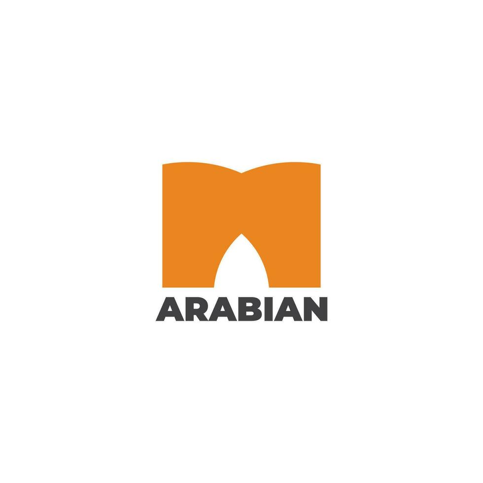 letra metro árabe edificio sencillo logo vector