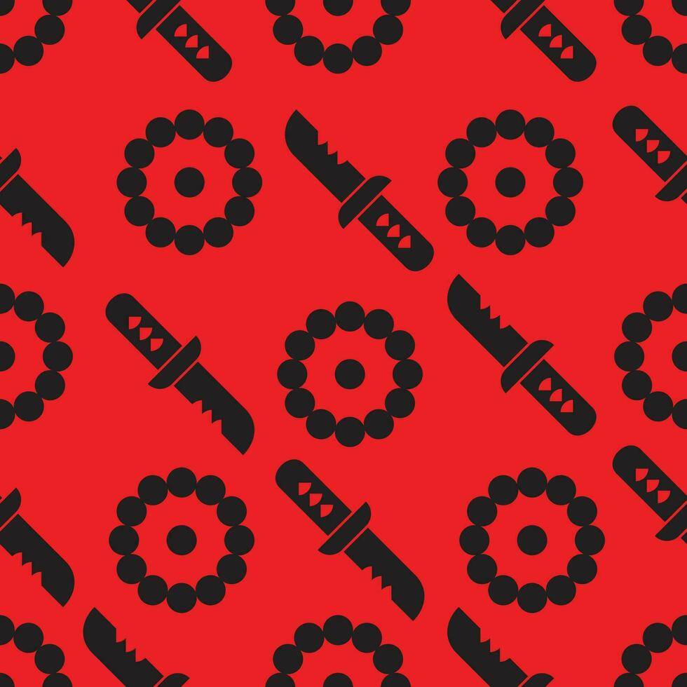 fight knife ninja symbol seamless pattern vector