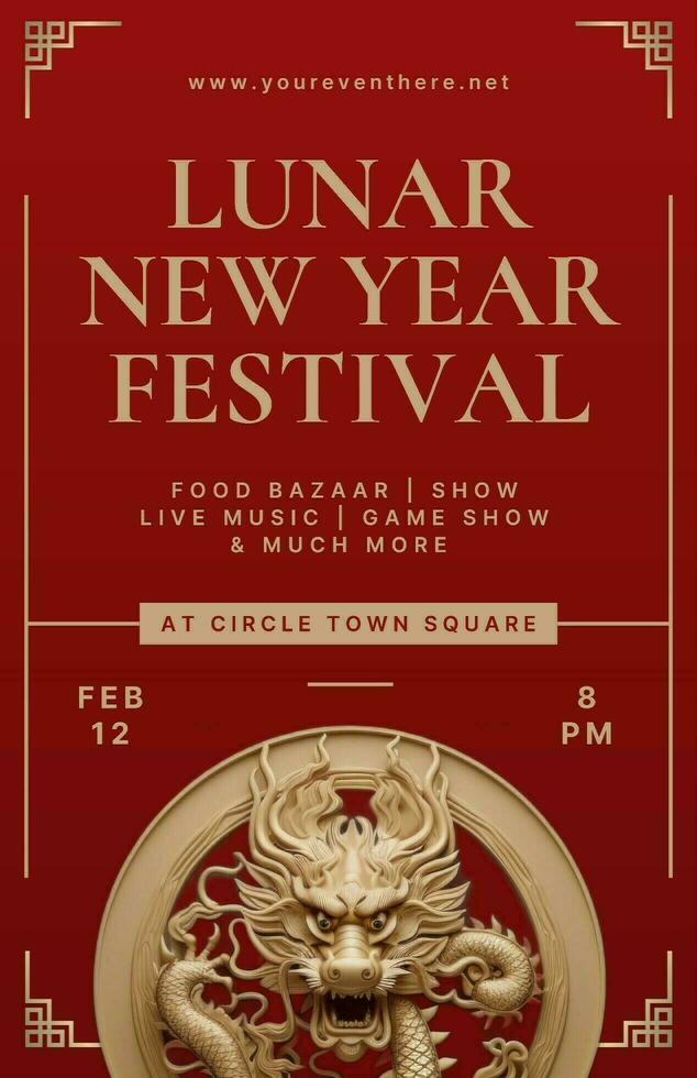 Lunar New Year Festival Poster template