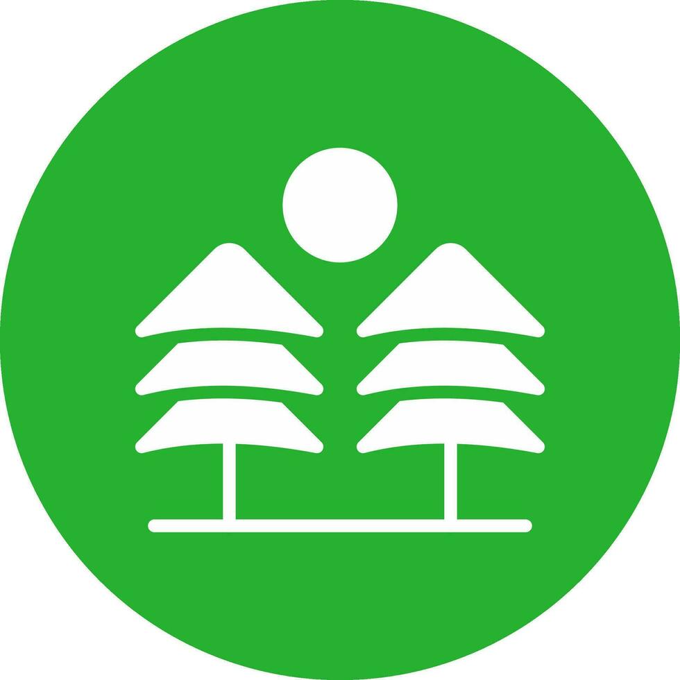 Pine Trees Landscape Creative Icon Design vector