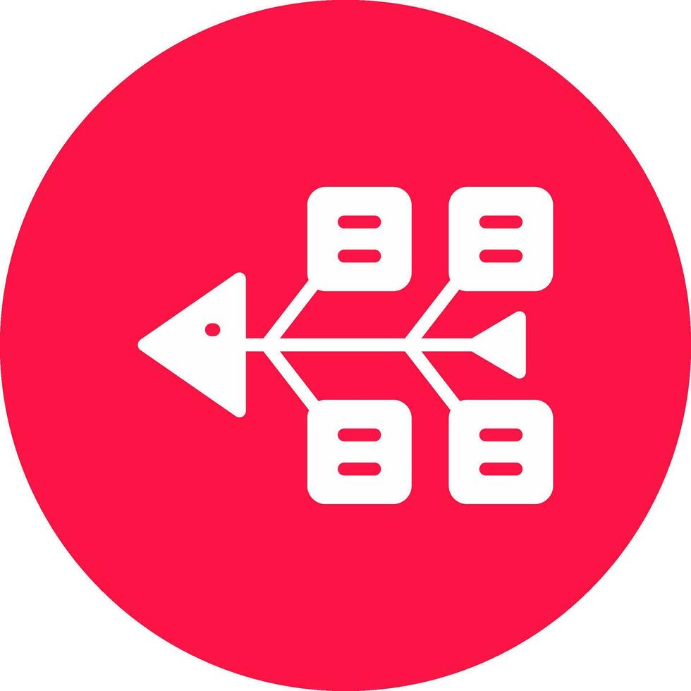 Fishbone Diagram Creative Icon Design vector