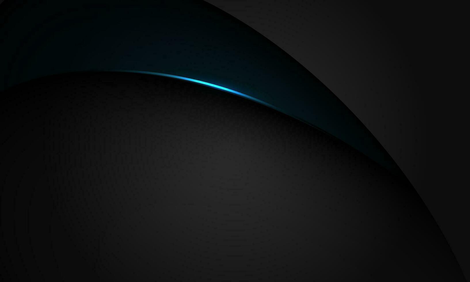 Abstract blue black shadow curve overlap on dark grey geometric with blank space design modern luxury background vector